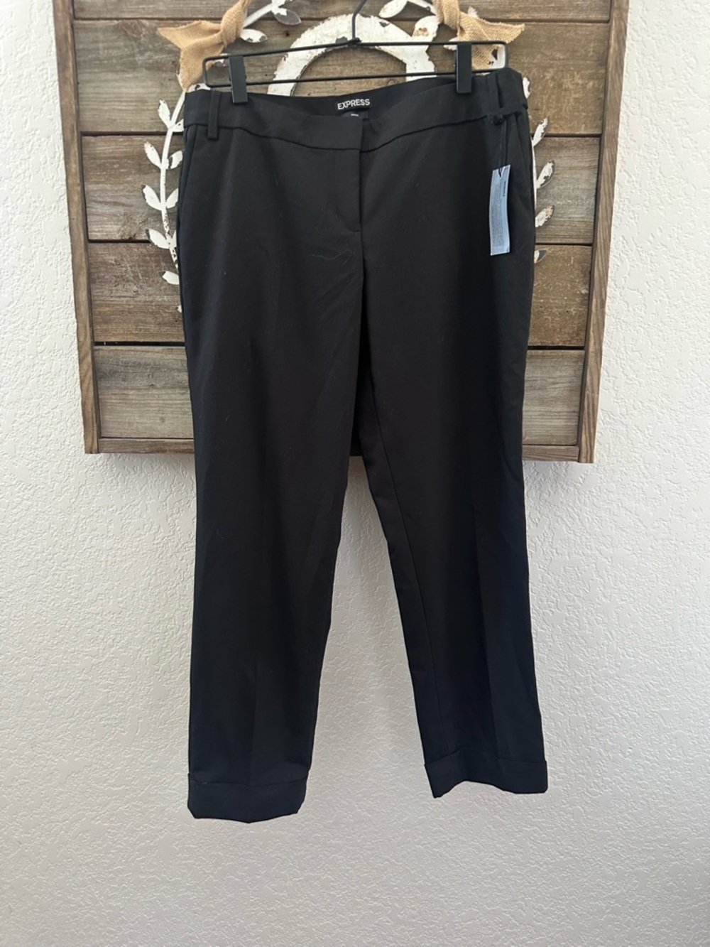 Express Editor Straight Leg Cropped Ankle Black Women's Dress Pants Size 8 NWT